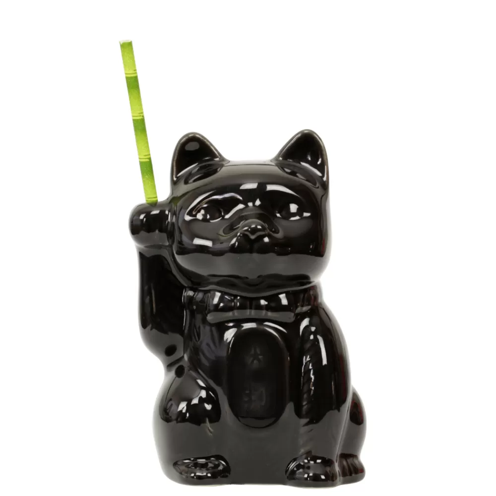 Flash Sale Black Neko Cat Tiki Mug Tiki