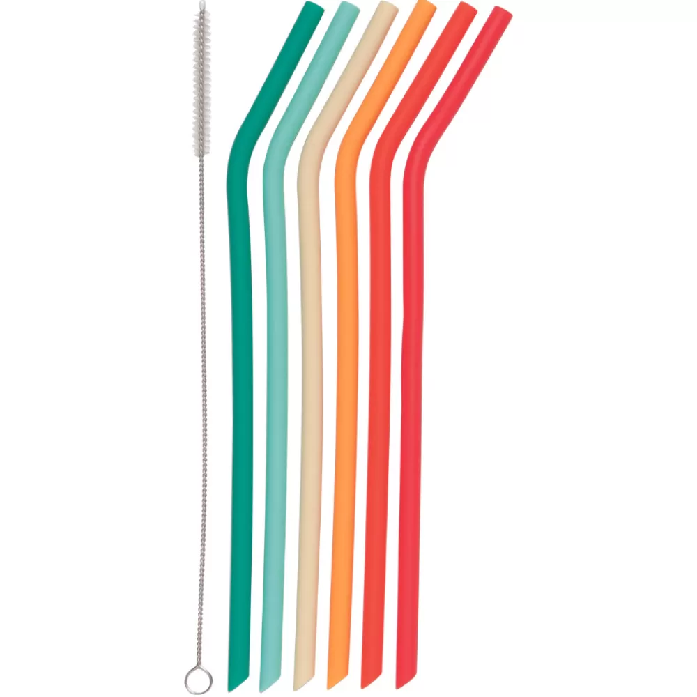 Outlet Cheer Bendable Silicone Straws (Pack Of 6) Tiki