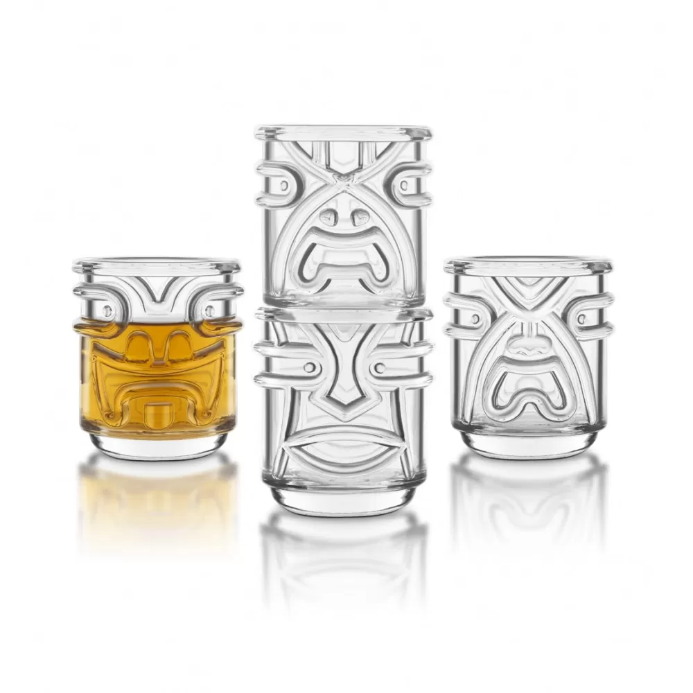 Cheap Clear Tiki God Glasses (Set Of 4) Tiki