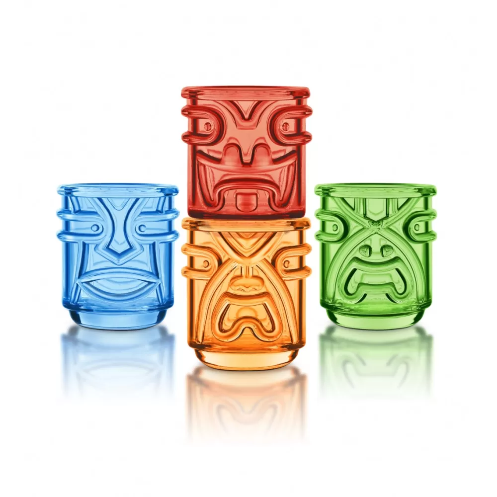 Cheap Colourful Tiki God Glasses (Set Of 4) Tiki