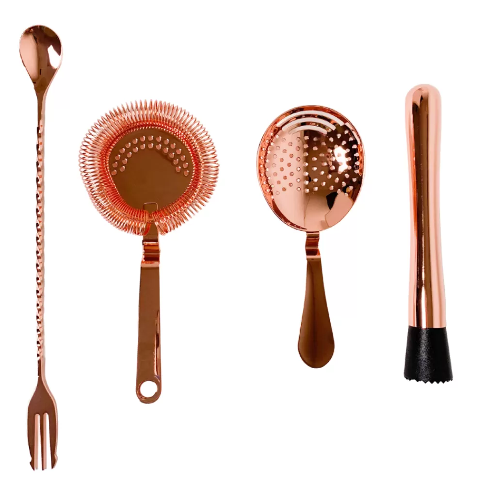 Fashion Copper Bar Tool Set With Stand (20 Piece) Bar Tool Sets