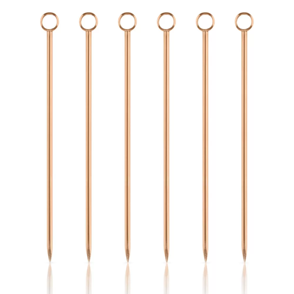 Online Copper Cocktail Pins (Set Of 6) Garnishes