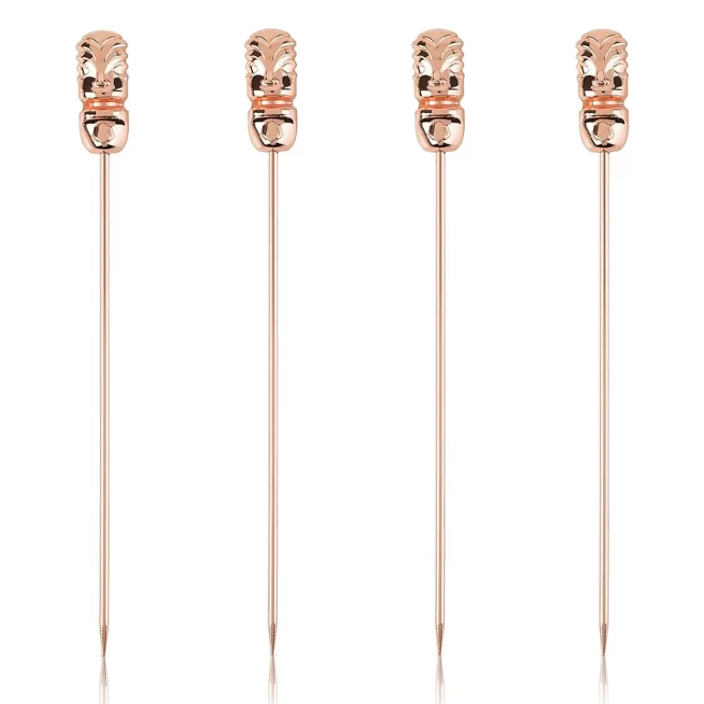 Online Copper Tiki Cocktail Pins (Set Of 4) Cocktail Picks & Stirrers