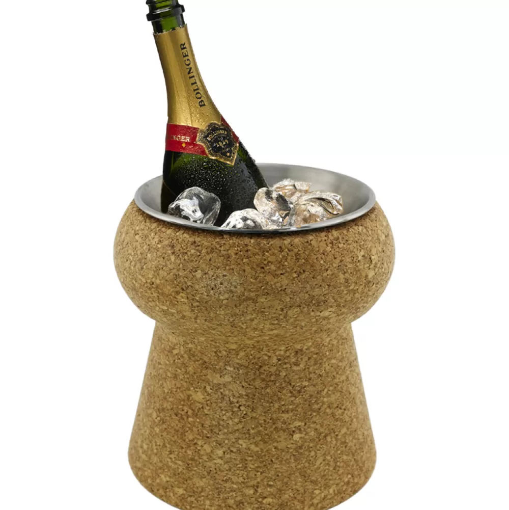 Clearance Cork Champagne Cooler With Metal Insert Ice Molds + Tools