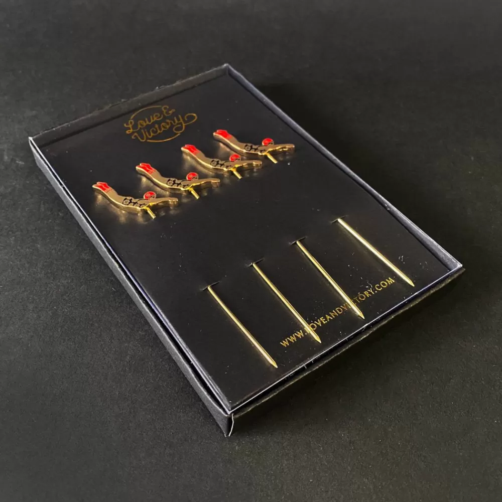 Hot Diver Cocktail Pins (Set Of 4) Garnishes