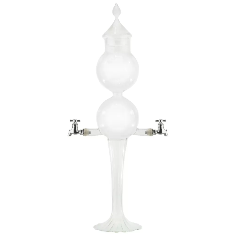 New Double Globe Glass Absinthe Fountain - 2 Spout Absinthe