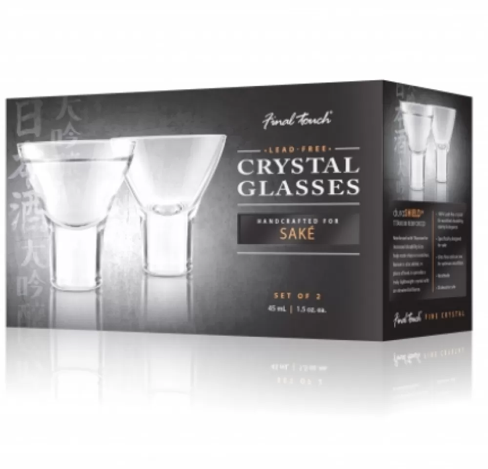 Fashion Final Touch Lead-Free Crystal Sake Glasses (Set Of 2) Spirit Tasting