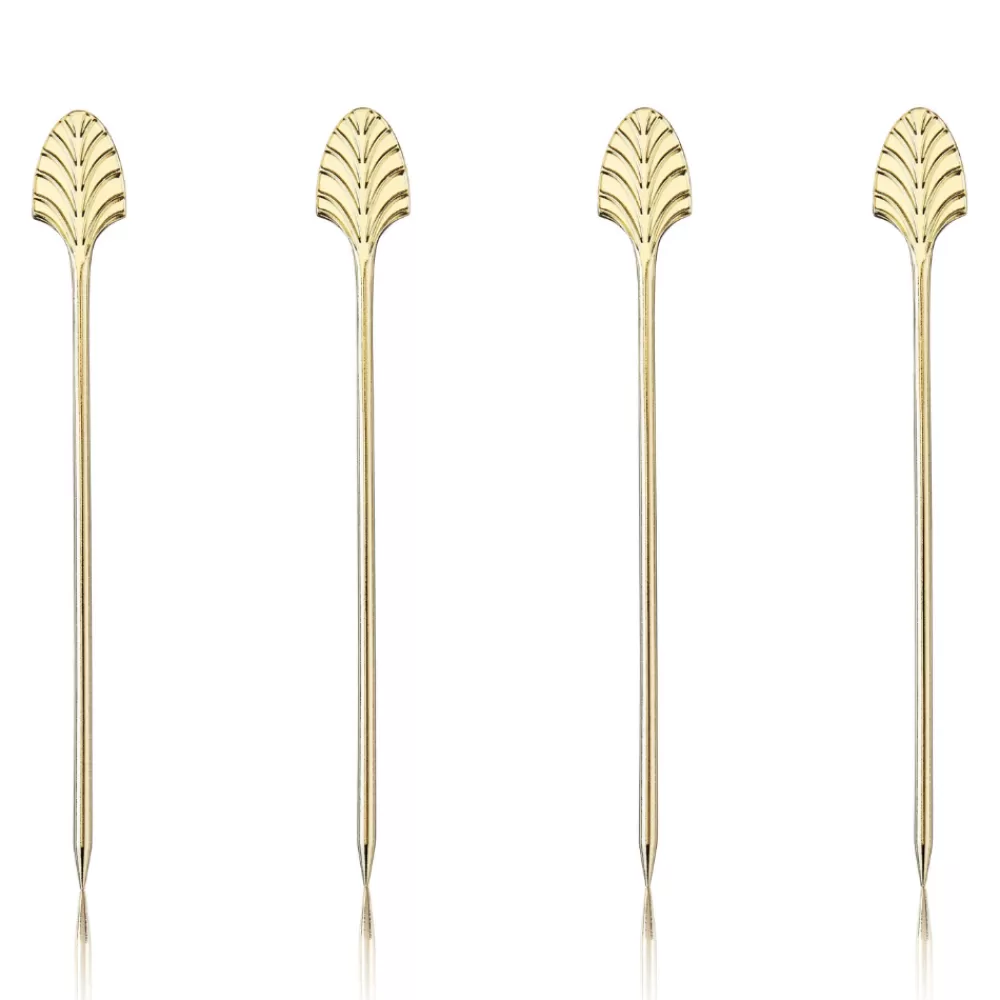 Online Gold Art Deco Cocktail Pins (Set Of 4) Garnishes