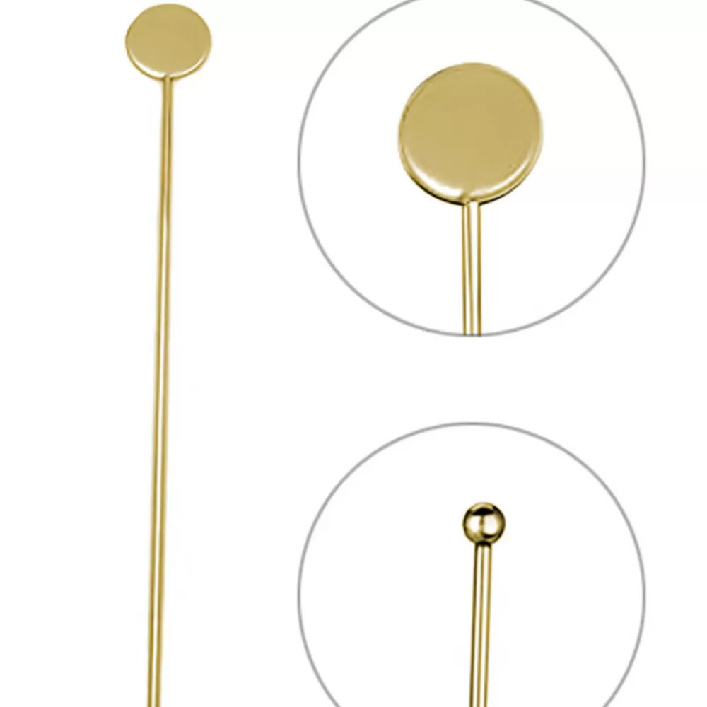 Discount Gold Disc Top Stir Stick Garnishes