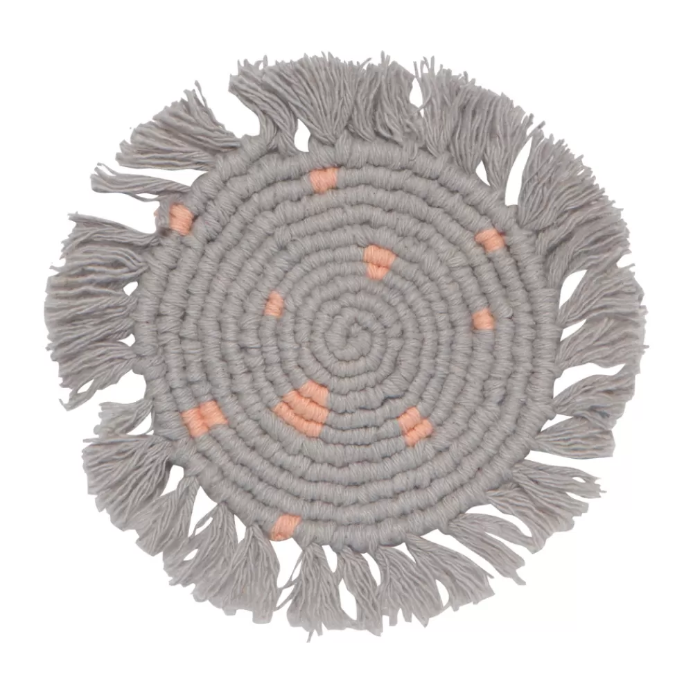 Discount Grey Macrame Coasters (Set Of 4) Coasters & Trays