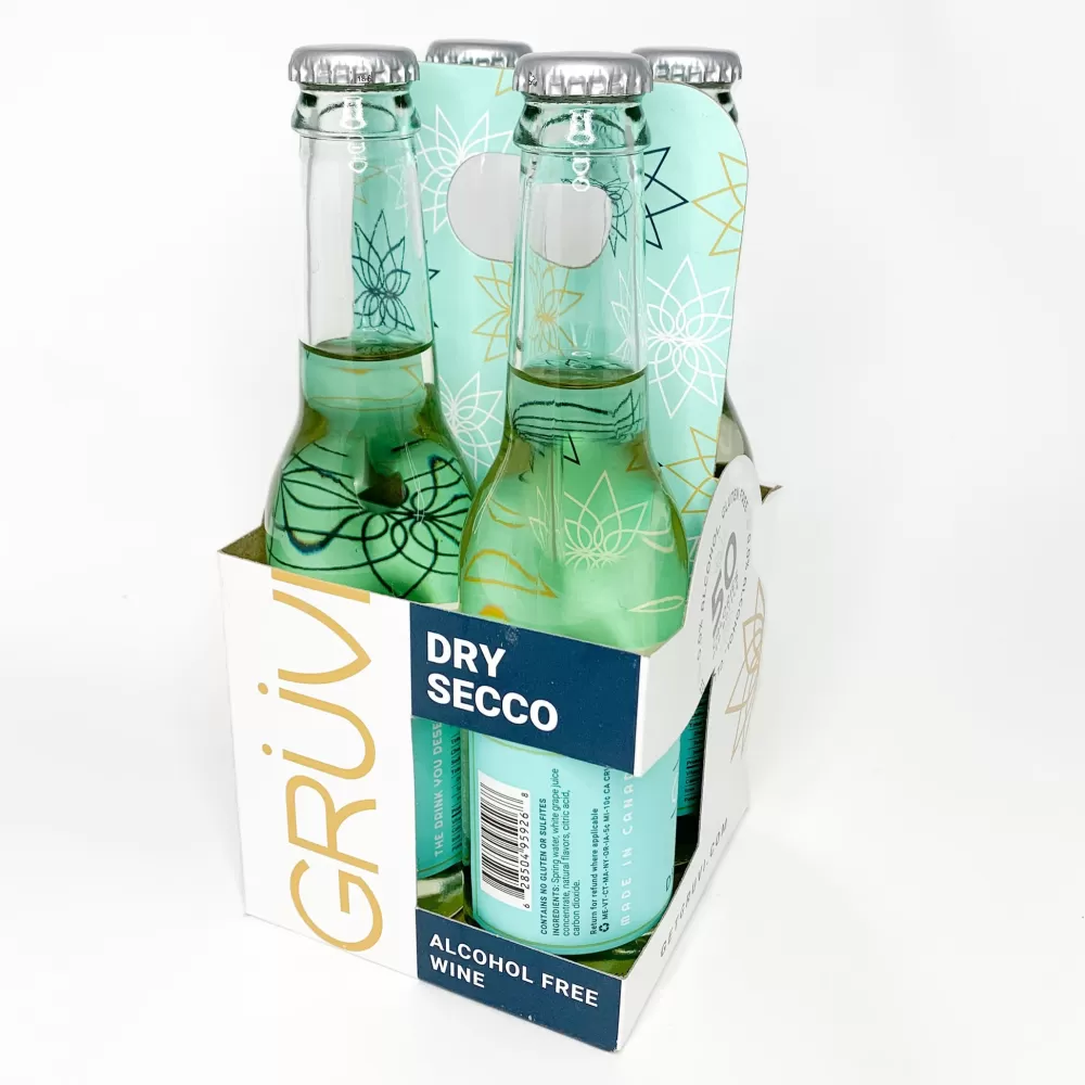 Outlet Gruvi Non-Alcoholic Dry Secco 4 Pack Non-Alcoholic Spirits