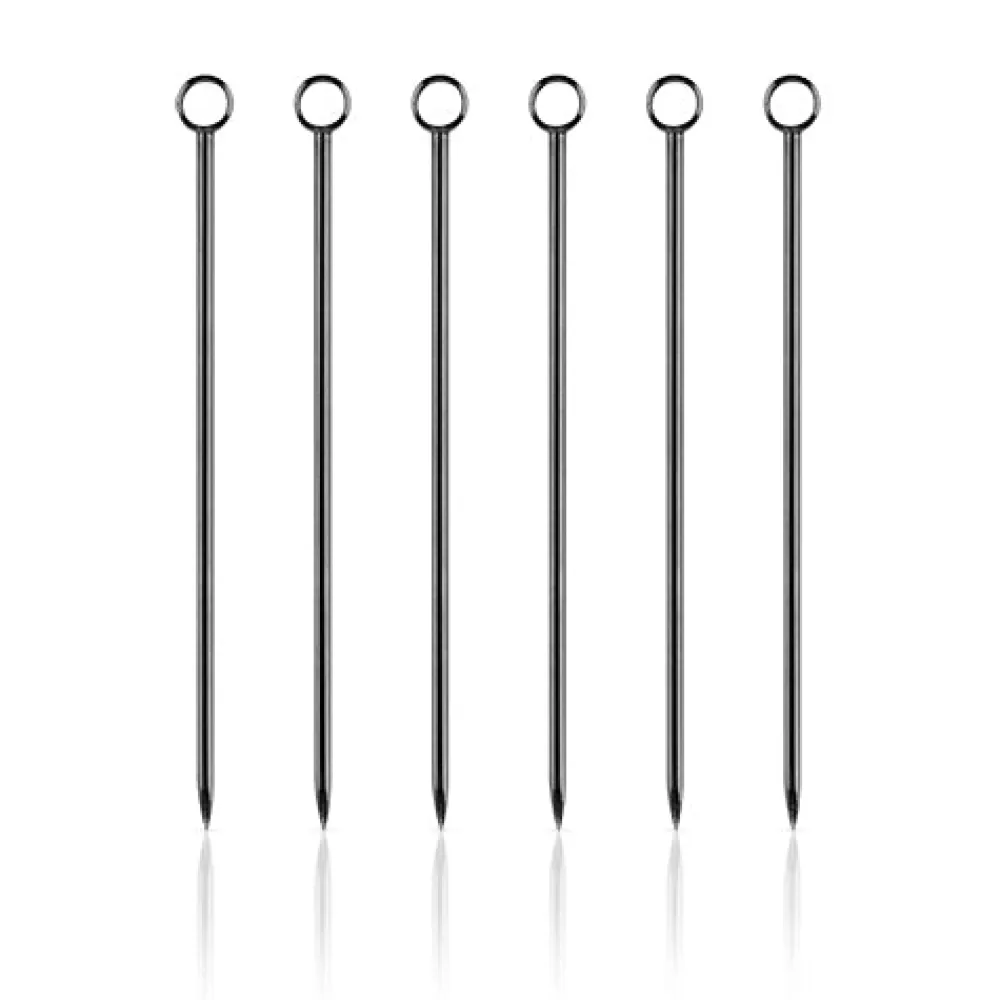 Fashion Gunmetal Circle Cocktail Pin Garnishes