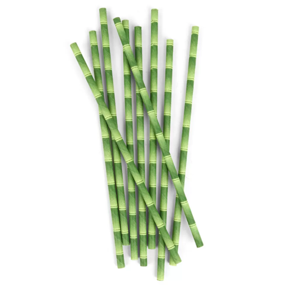 Cheap Bamboo Paper Straws Tiki