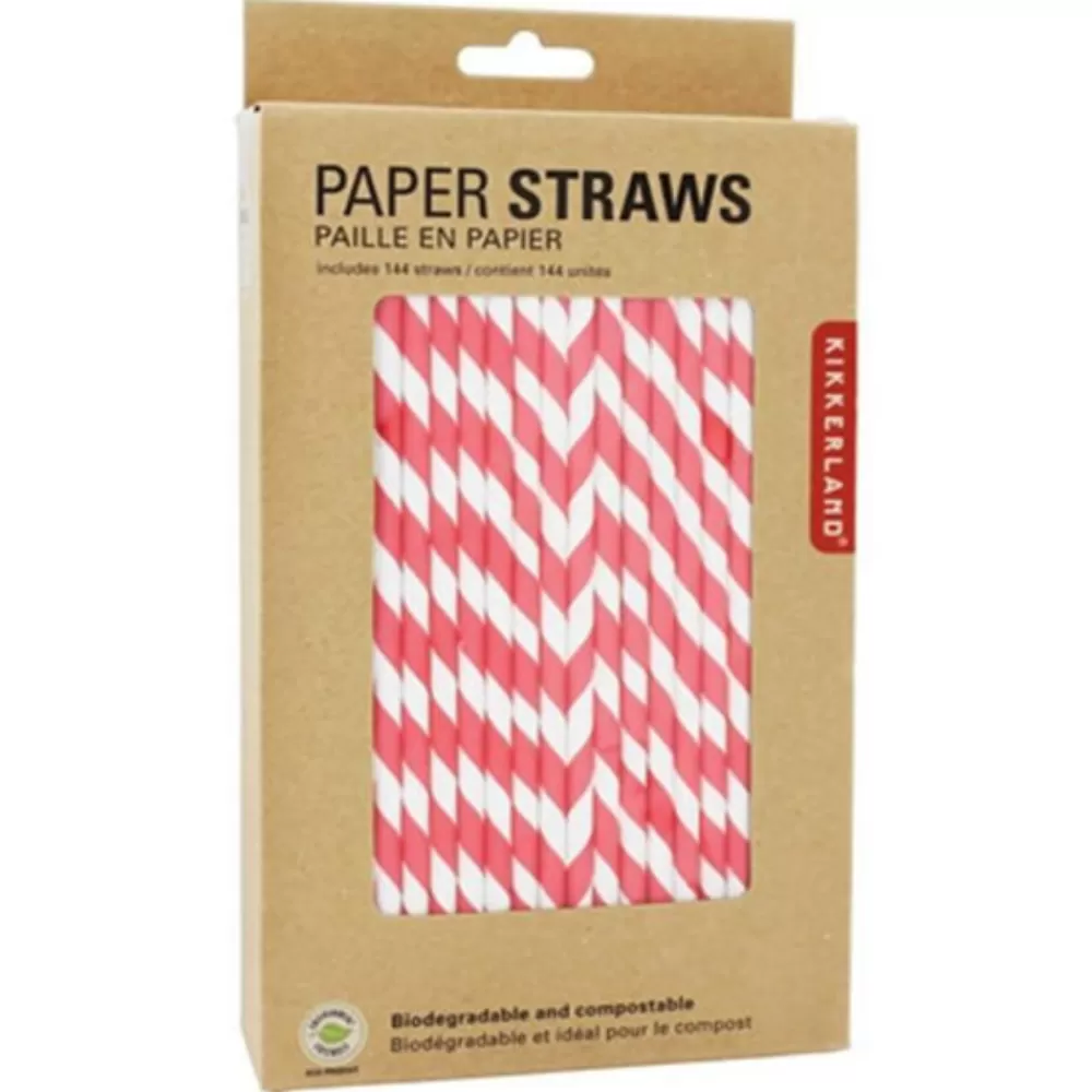 Flash Sale Red Stripe Paper Straws Tiki