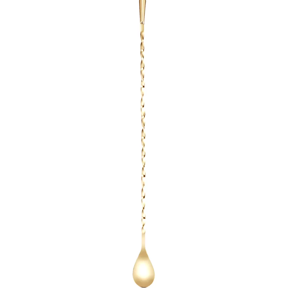 Store 24 Kt Gold Teardrop Spoon (40Cm) Bar Spoons + Muddlers