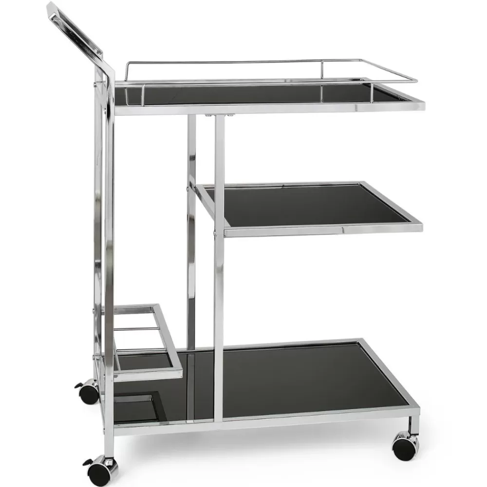 Clearance Lenox Chrome 3 Tier Bar Cart Bar Carts