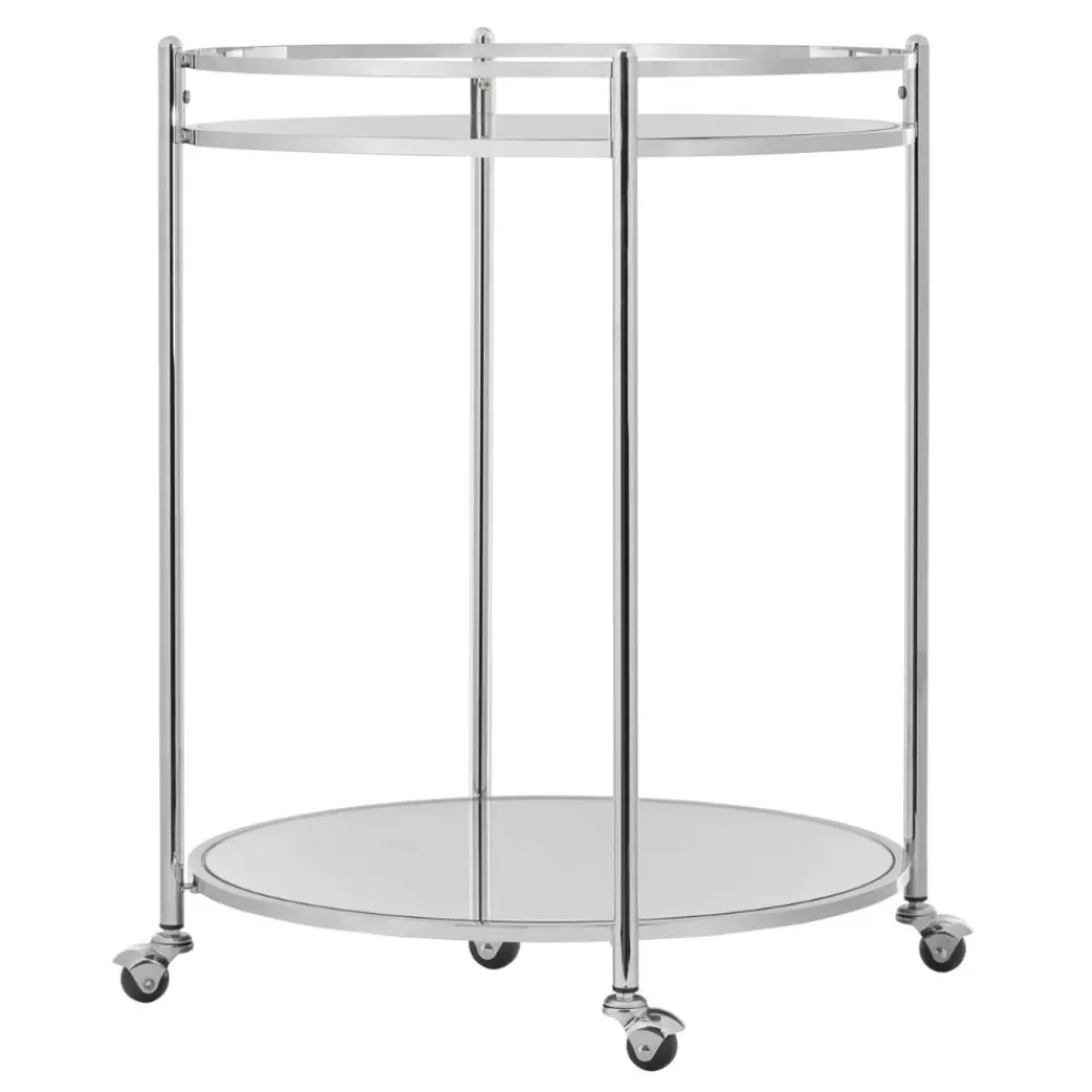 Cheap Manhattan 2-Tier Mirror Glass Bar Cart Bar Carts