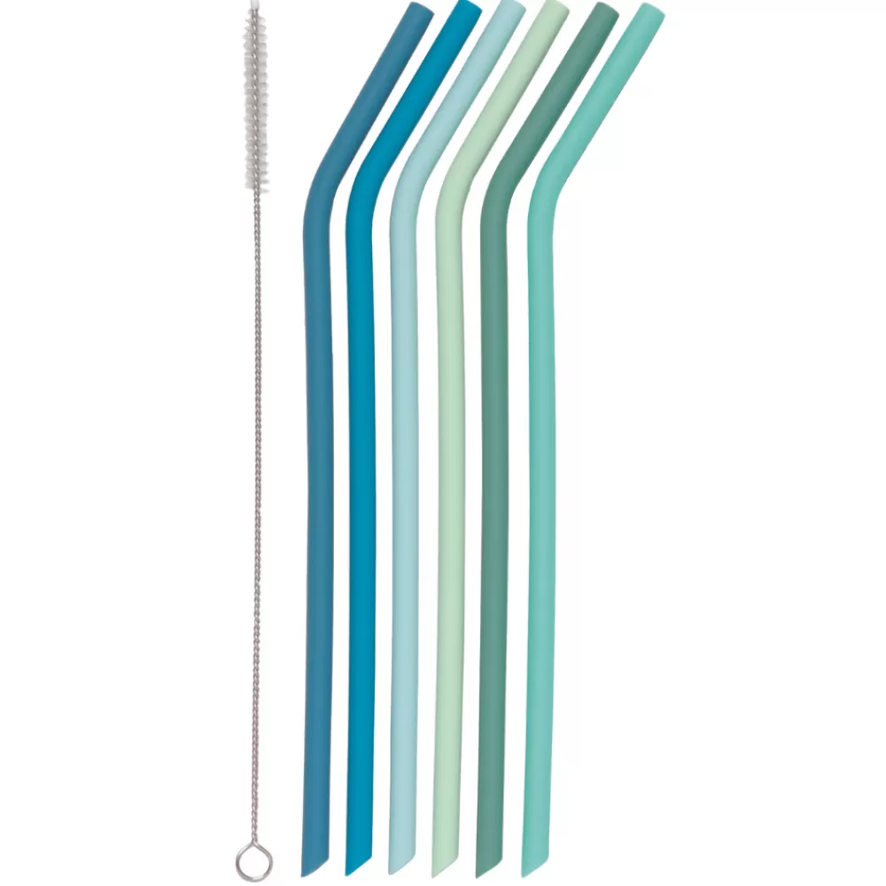 Sale Marina Bendable Silicone Straws (Pack Of 6) Tiki