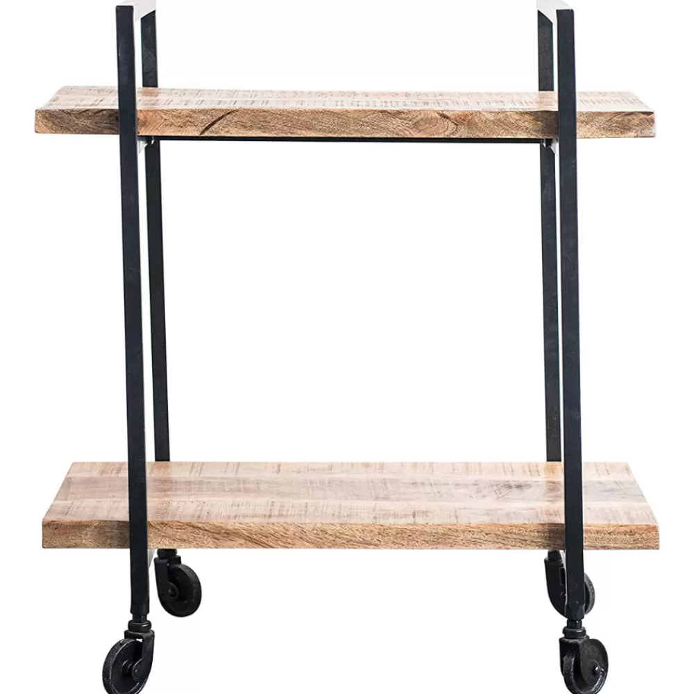 Store Metal + Mango Wood 2-Tier Bar Cart Bar Carts