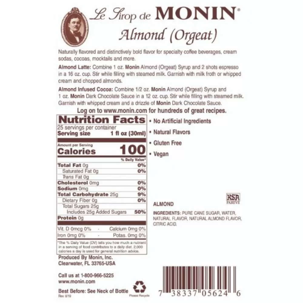 Best Monin Almond (Orgeat) Syrup Syrups