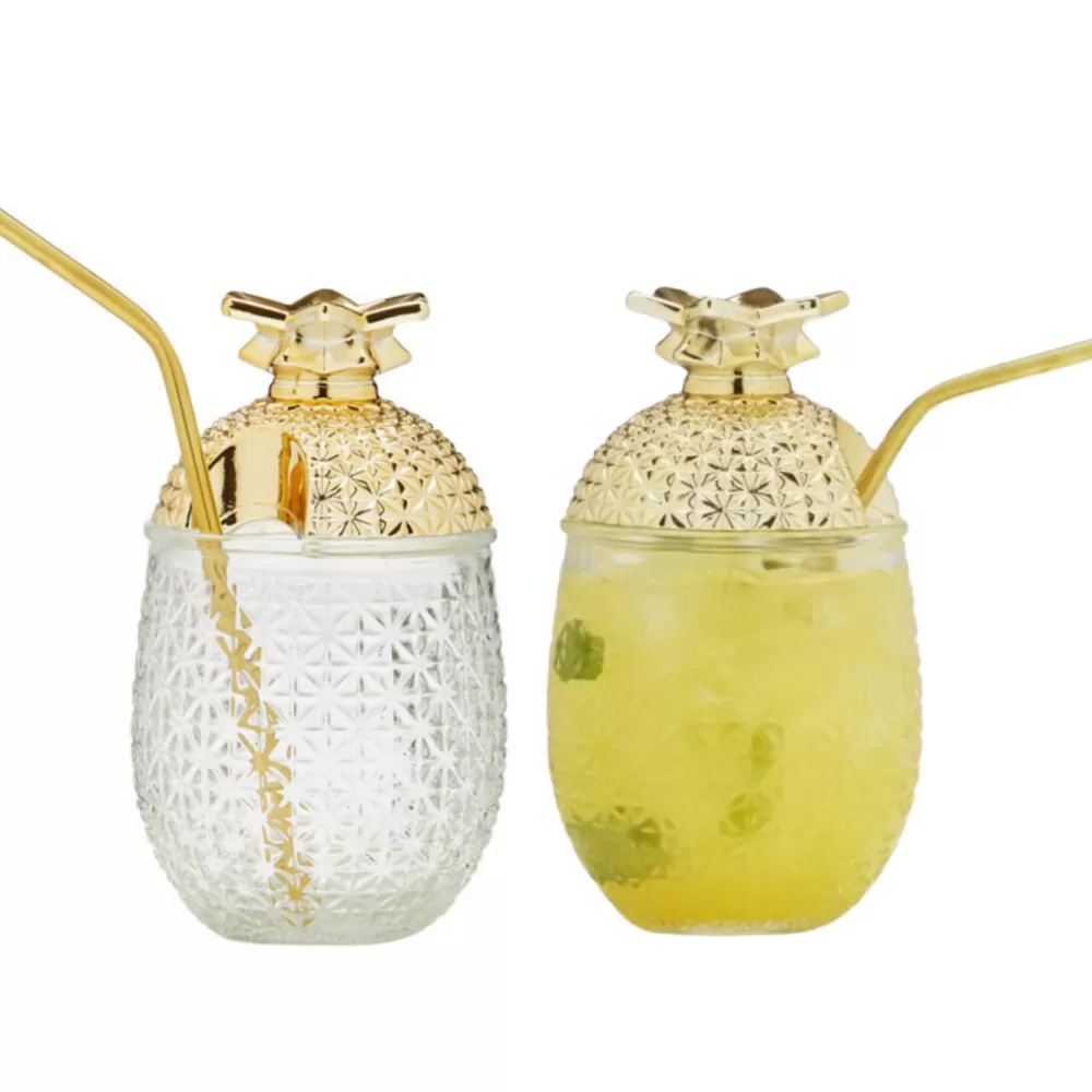 Flash Sale Pineapple Cocktail Glasses (Set Of 2) Tiki