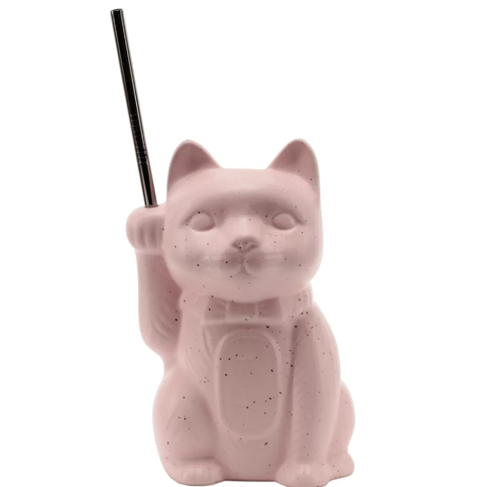 Fashion Pink Neko Cat Tiki Mug Tiki Mugs