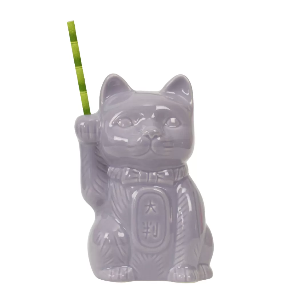 Hot Purple Neko Cat Tiki Mug Potion House Bar Tools