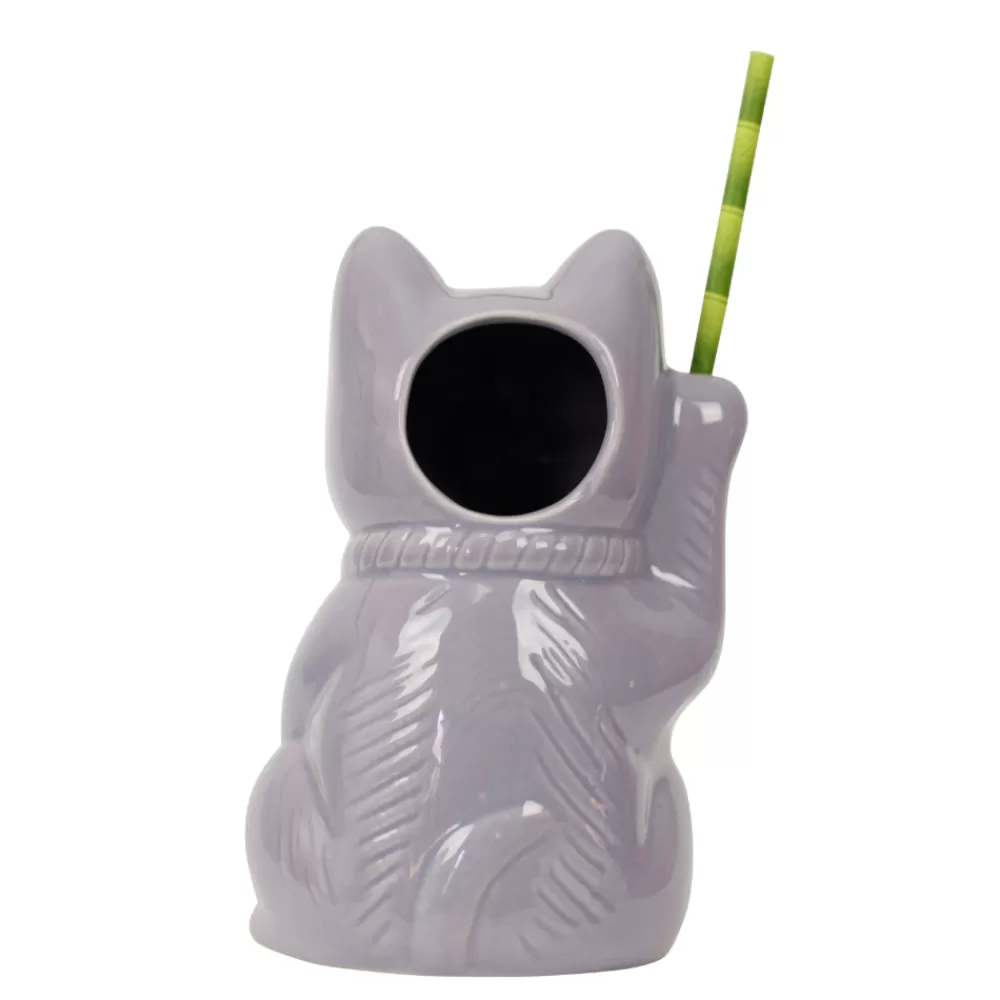 Hot Purple Neko Cat Tiki Mug Potion House Bar Tools