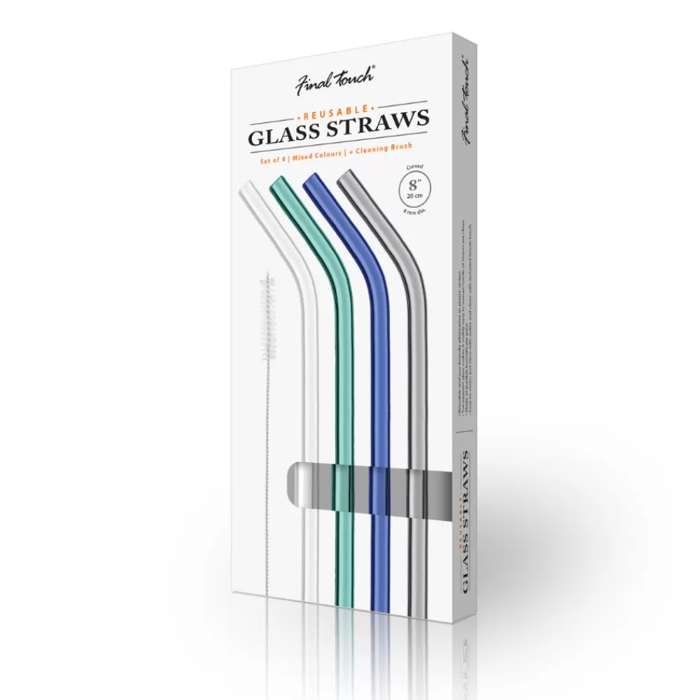 reusable_glass_straws_in_cool_tone_set_of__with_brush_1.webp Cheap Reusable Glass Straws In Cool Tone (Set Of 4 With Brush) Straws