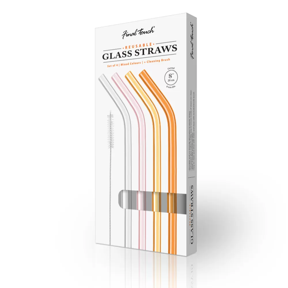 reusable_glass_straws_in_warm_tone_set_of__with_brush_1.webp New Reusable Glass Straws In Warm Tone (Set Of 4 With Brush) Straws