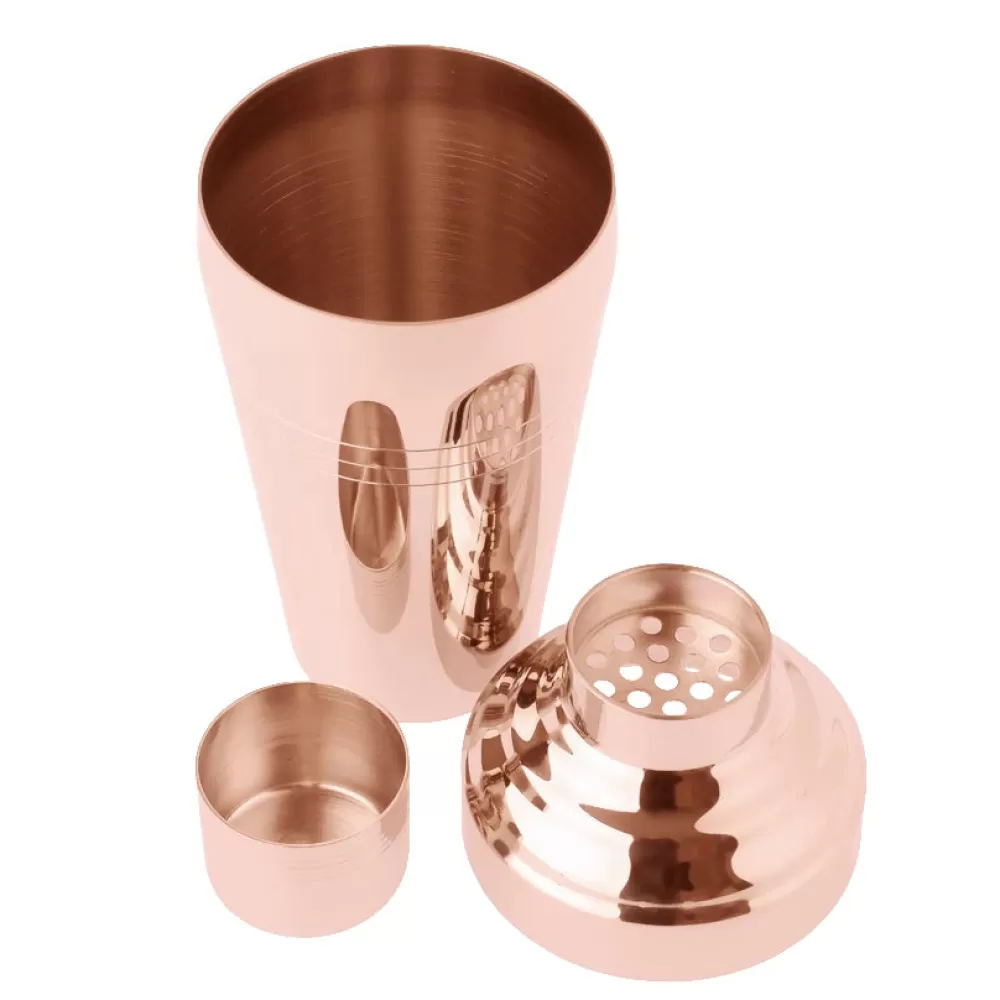 Cheap Rose Gold 3-Piece Cobbler Shaker - Shiny Japanese-Made Bar Tools