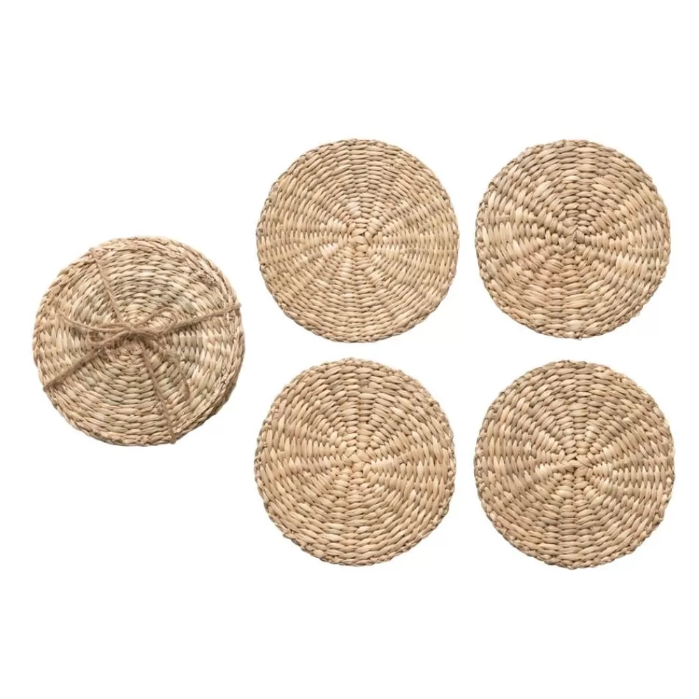 Sale Round Hand-Woven Seagrass Coasters (Set Of 4) Coasters & Trays