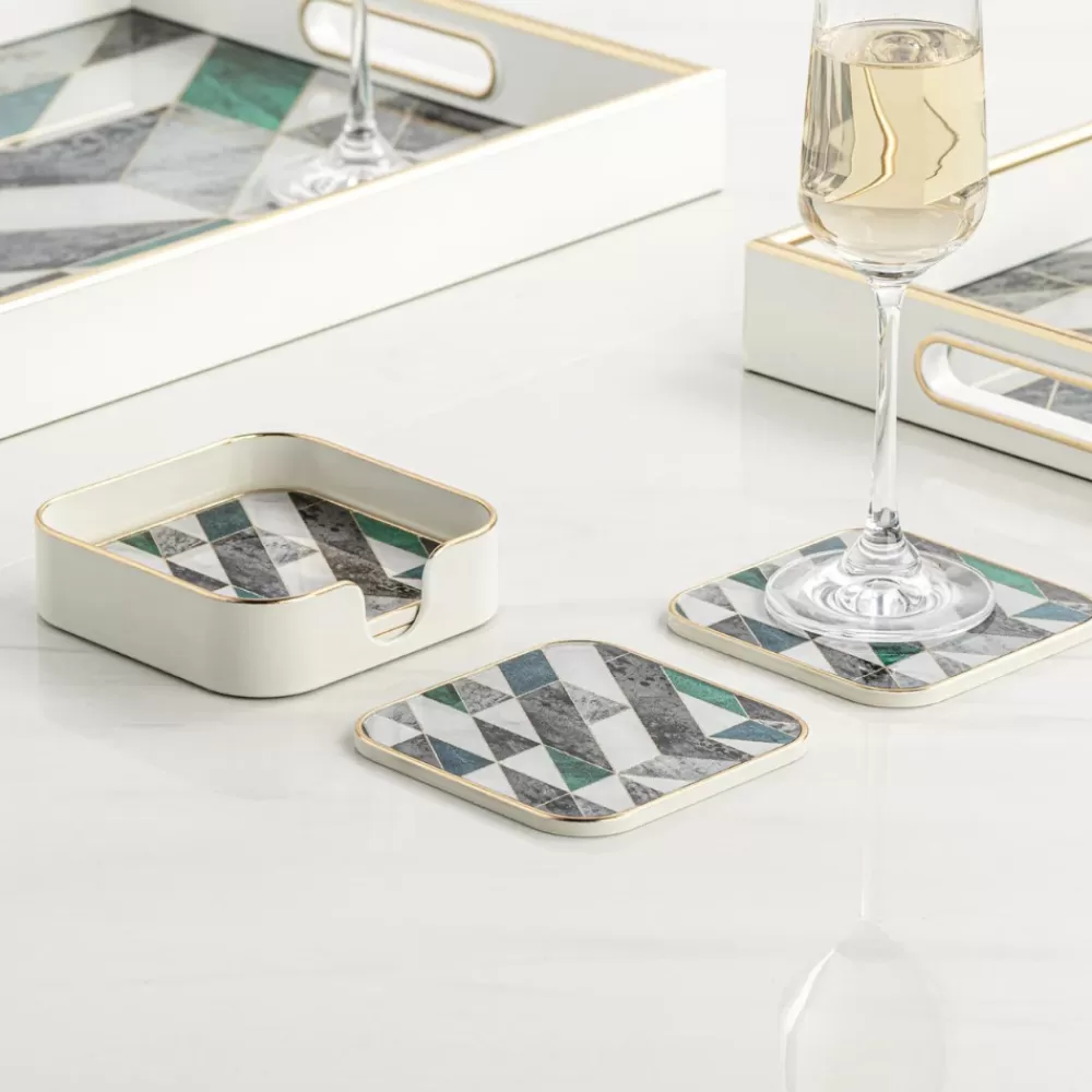 savoy_geometric_coasters_set_of__4.webp Sale Savoy Geometric Coasters (Set Of 4) Coasters & Trays