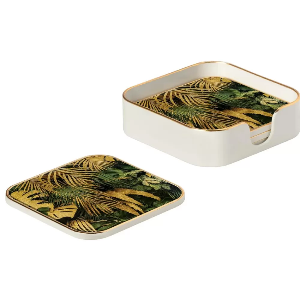 Flash Sale Savoy Tropical Leaves Coasters (Set Of 4) Coasters & Trays