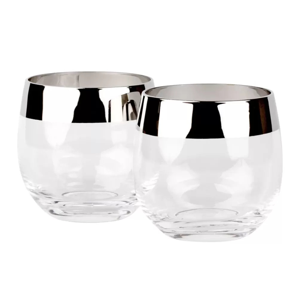 Online Silver Rim Tumblers (Set Of 2) Potion House Bar Tools