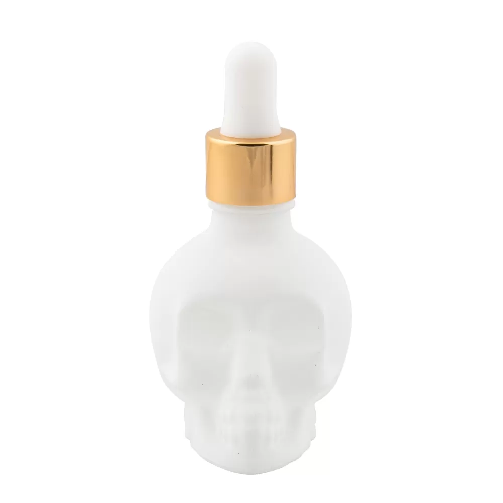 Discount Skull Bitters Bottle In Black, White And Clear Potion House Bar Tools