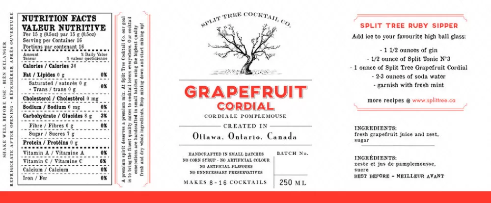 New Split Tree Grapefruit Cordial Syrups