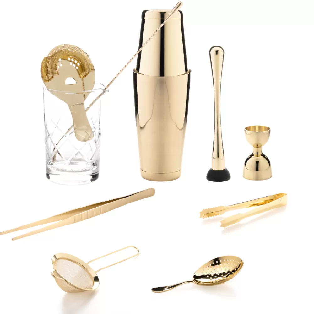 Best Sale The Cocktail Aficionado Set (Gold) Potion House Bar Tools