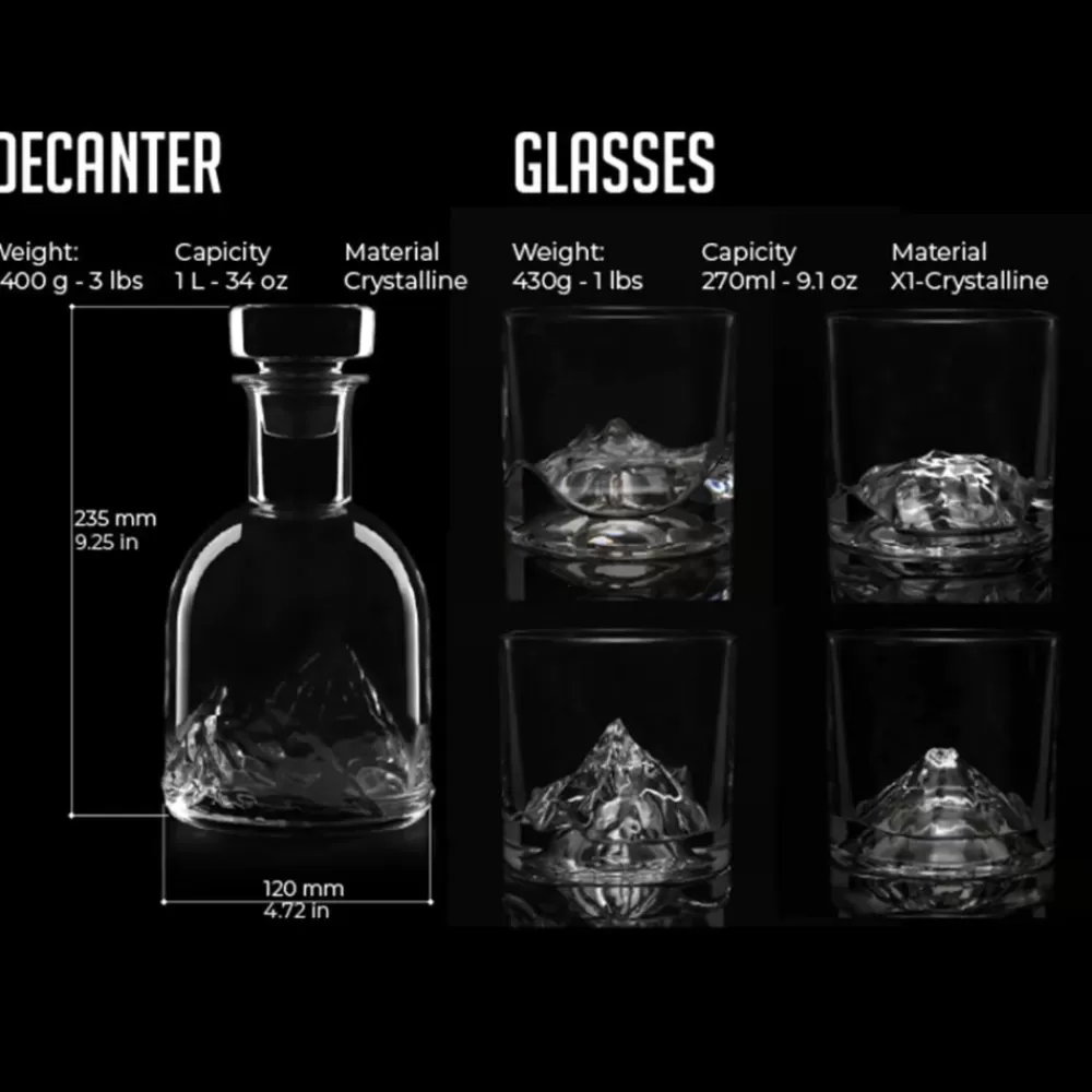 Outlet The Peaks Crystal Decanter Set Decanters & Pitchers