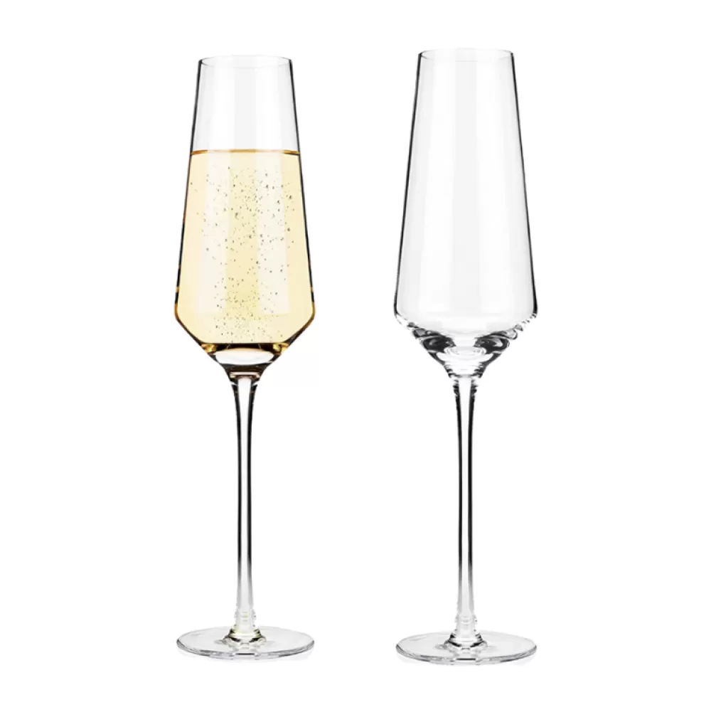 Best Sale Viski Angled Crystal Flutes (Set Of 2) Wine