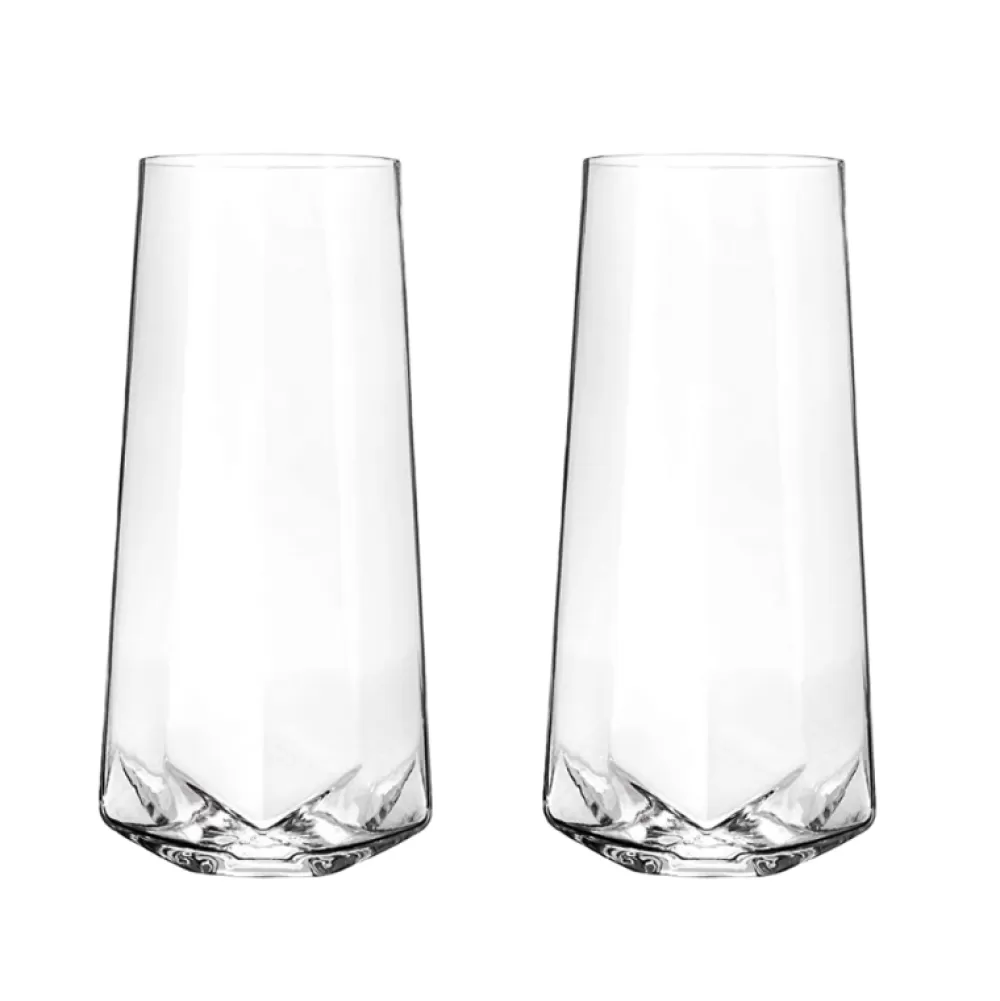 Store Viski Faceted Stemless Crystal Champagne Flutes (Set Of 2) Wine