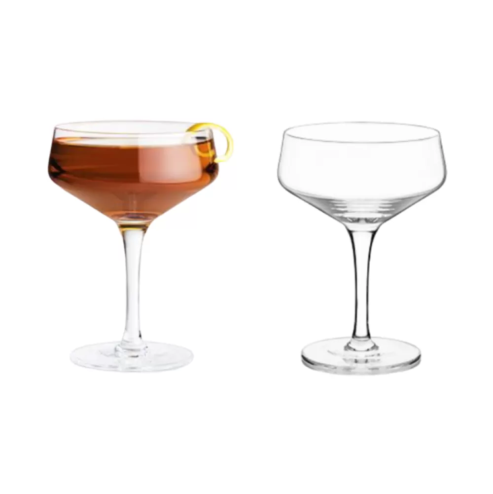 Sale Viski Raye Crystal Coupe Glasses (Set Of 2) Coupes / Nick & Nora